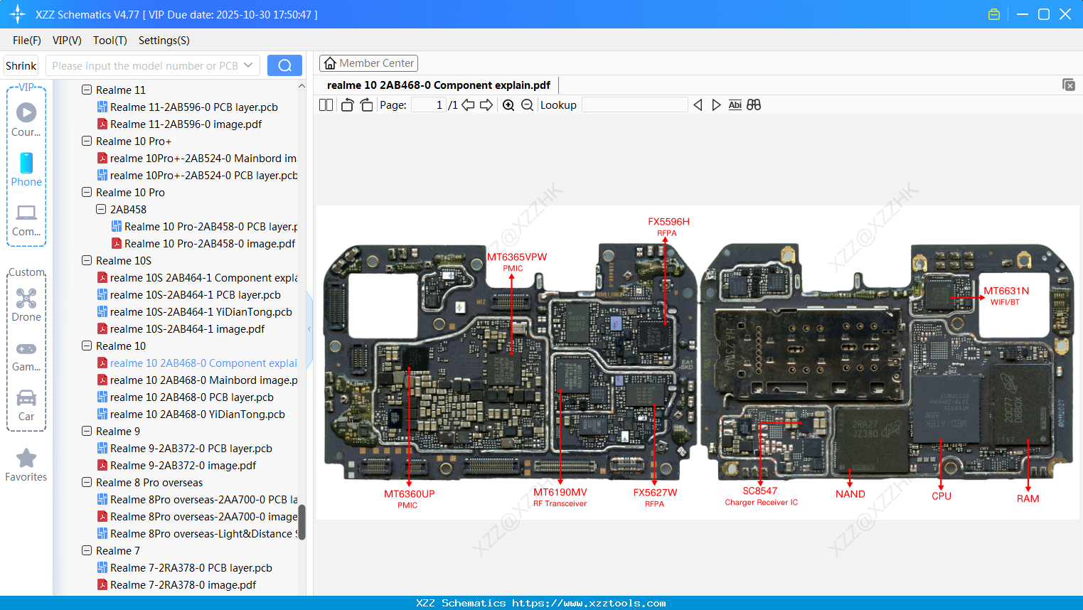 Realme 10 2AB468-0 Component Explain